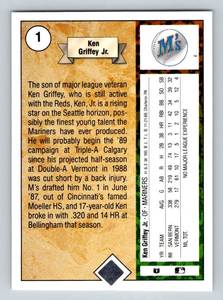 lot 6C image: Ken Griffey Jr. RC 1989 Upper Deck #1 Iconic Rookie Baseball Card