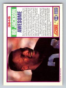 lot 48C image: Bo Jackson RC 1989 Score Supplemental #384S Iconic Rookie Football Card