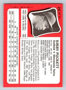 lot 60C image: Kirby Puckett RC 1986 Kaybee Toys #25 Vintage Minnesota Twins Baseball Card