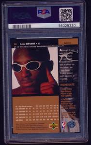 lot 2 image: Kobe Bryant RC PSA Graded 9 Mint 1996 Upper Deck #58 Rookie Basketball Card
