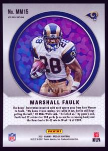 lot 114C image: Marshall Faulk Numbered Card Short PrintCase Hit - 2021 Mosaic Prizm Men of Mastery #MM15 510 - Football