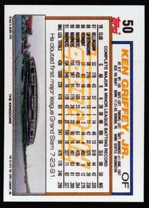 lot 231B image: Ken Griffey Jr. 1992 Topps Gold #50 Baseball Card