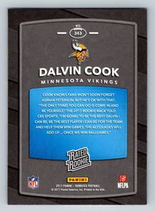 lot 218B image: Dalvin Cook RC 2017 Donruss Rated Rookie #343 Minnesota Vikings Football Card