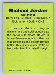 lot 232B image: Michael Jordan Jordan Knows Golf Aamer Sport Card