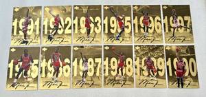 lot 20C image: Michael Jordan 1998 Upper Deck Gatorade 12 Gold Card Set - Basketball