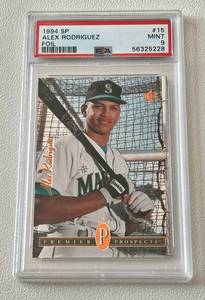 lot 12C image: Alex Rodriguez Foil RC PSA Graded 9 Mint 1994 Upper Deck SP #15 Rookie Baseball Card