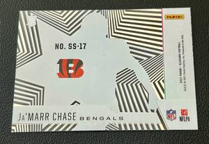 lot 28C image: JaMarr Chase RC 2021 Illusions Shining Stars #SS-17 - Rookie Football Card