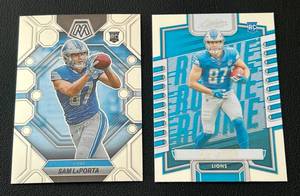 lot 49C image: Lot of 2 Sam LaPorta Rookie Cards - 2023 Absolute RC #115 23 Mosaic Prizm RC #360 - Football Cards