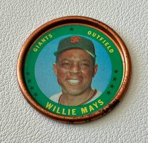 lot 52C image: Willie Mays 1971 Topps Coin #153 Vintage Baseball Card
