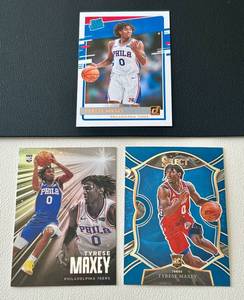 lot 89C image: Lot of 3 Tyrese Maxey Rookie Cards - 2020 Donruss RR #211 2020 Chronicles Essentials #208 2020 Select Concourse Level #81 - Basketball
