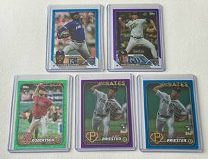 lot 139C image: Lot of 5 Shimmer Color Numbered Baseball Cards