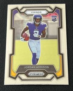 lot 233B image: Jordan Addison RC 2023 Prizm #368 Rookie Minnesota Vikings Football Card