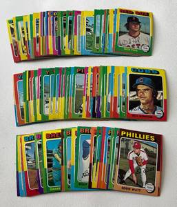 lot 25D image: (100) 1975 Topps Baseball Card Lot - Nice Cards - Vintage Baseball