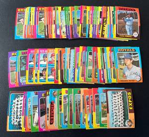 lot 34D image: (100) 1975 Topps Vintage Baseball Card Lot - Nice Cards