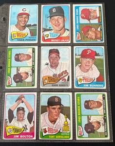 lot 10D image: 1965 Topps BIG STARS (9) Card Lot - Tony Conigliaro, Robin Roberts, Jim Bunning, and More