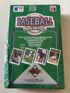 lot 212A image: 1990 Upper Deck Baseball Factory Sealed Pack Box - 35 Packs of Baseball Cards