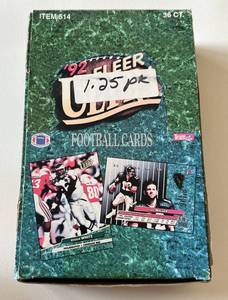 lot 213A image: 1992 Fleer Ultra Football Pack Box - 20 Unopened Packs Plus Cards