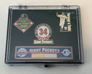 lot 20B image: Kirby Puckett Limited Edition Hall of Fame Commemorative Pin Set, Only 5,000 Made, Minnesota Twins Baseball