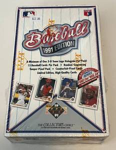 lot 104A image: 1991 Upper Deck Baseball Factory Sealed Pack Box - 36 Packs of Baseball Cards
