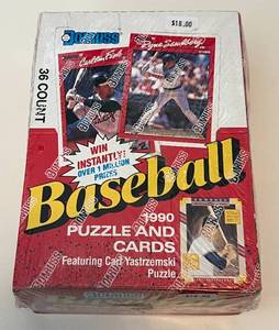 lot 105A image: 1990 Donruss Baseball Factory Sealed Pack Box - 36 Packs Baseball Cards