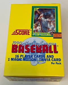 lot 106A image: 1990 Score Baseball Pack Box - 36 Packs of Sealed Baseball Cards