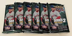 lot 201A image: 2008 Upper Deck Baseball Series 2 - 6 Packs - Baseball Cards