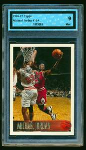 lot 10 image: Michael Jordan Graded 9 Mint 1996-97 Topps #139 Basketball Card
