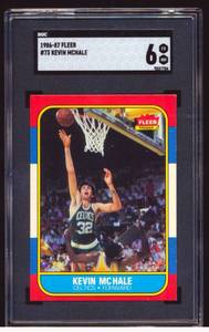 lot 11A image: Kevin McHale 1986 Fleer #73 SGC Graded 6 EX-NM Vintage Basketball Card