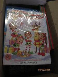box of christmas calanders with chocolates