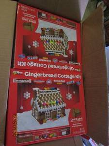 box of candy , gingerbread house kits and more in date