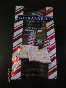 4.45oz of ghirardelli chocolate squares dark chocolate pepermint batk best buy date of 42024