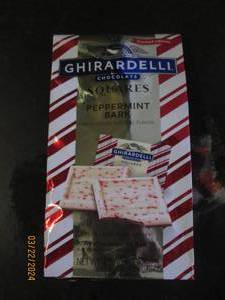 4.57 oz of ghirardelli chocolate squares peppermint bark best buy date of 32024