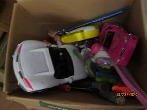 box of kids toys...