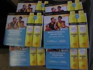 62 packs of neutrogena beach strenght beach defense sunscreen