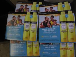 62 packs of neutrogena beach strenght beach defense sunscreen