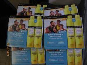 62 packs of neutrogena beach strenght beach defense sunscreen