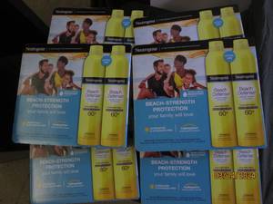 62 packs of neutrogena beach strenght beach defense sunscreen