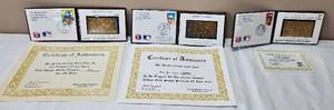 lot KIT32 image: Commermorative 23K Gold StampFirst Day Issue Stamps - Nolan Ryan, Hank Aaron, Babe Ruth