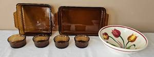 lot KIT43 image: Anchor Hocking Fire King Set and Pottery Guild Of America Bowl
