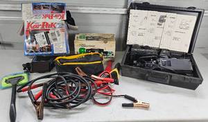lot GAR10 image: Car Care Collection - Kar-Pak, Emergency Road Kit, Jumper Cables, Battery Charger, Garmin GPS and Sears Car Kit