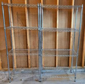 lot GAR19 image: Wire Shelving Units -  Two Sizes 35 x 73 x 18  and 29 x 73 x 14