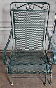 lot GAR23 image: Wrought Iron Metal Outdoor Rocking Chairs (3)