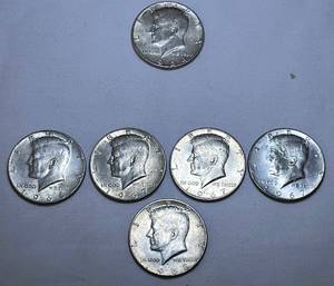 lot COIN04 image: Kennedy Half Dollars Pre-1970 6 Total