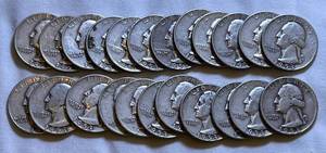 lot COIN12 image: 1953 90% Silver Quarters - 23 Total