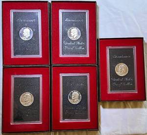 lot COIN33 image: 1973 Eisenhower Proof Dollar 40% Silver - 5 sets