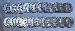 lot COIN42 image: 1959 Silver Quarters - Total 22 - 90% Silver