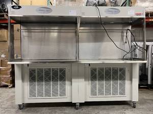 WOW LIKE NEW 2020 Model NuAire&nbspAireGard ES (Energy Saver) NU-S340-430 8 Double Console Horizontal Laminar Flow Fume Hood Workstations CSI Inspection Test Certification Tag Good Thru 724 - These Are Selling Fast For Cannabis Labs&nbsp