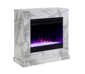 New SEI Dendale Faux Marble Electric Fireplace