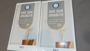 lot 4 image: 2 pack Over Door Organizer - Hanging Storage Organizer - ALL-IN-ONE Pantry Organizer4x Pockets - Mounting Accessories & Mini Pocket