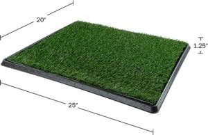 lot 10 image: Artificial Grass Puppy Pee Pad for Dogs and Small Pets - 20x25 Reusable 3-Layer Training Potty Pad with Tray